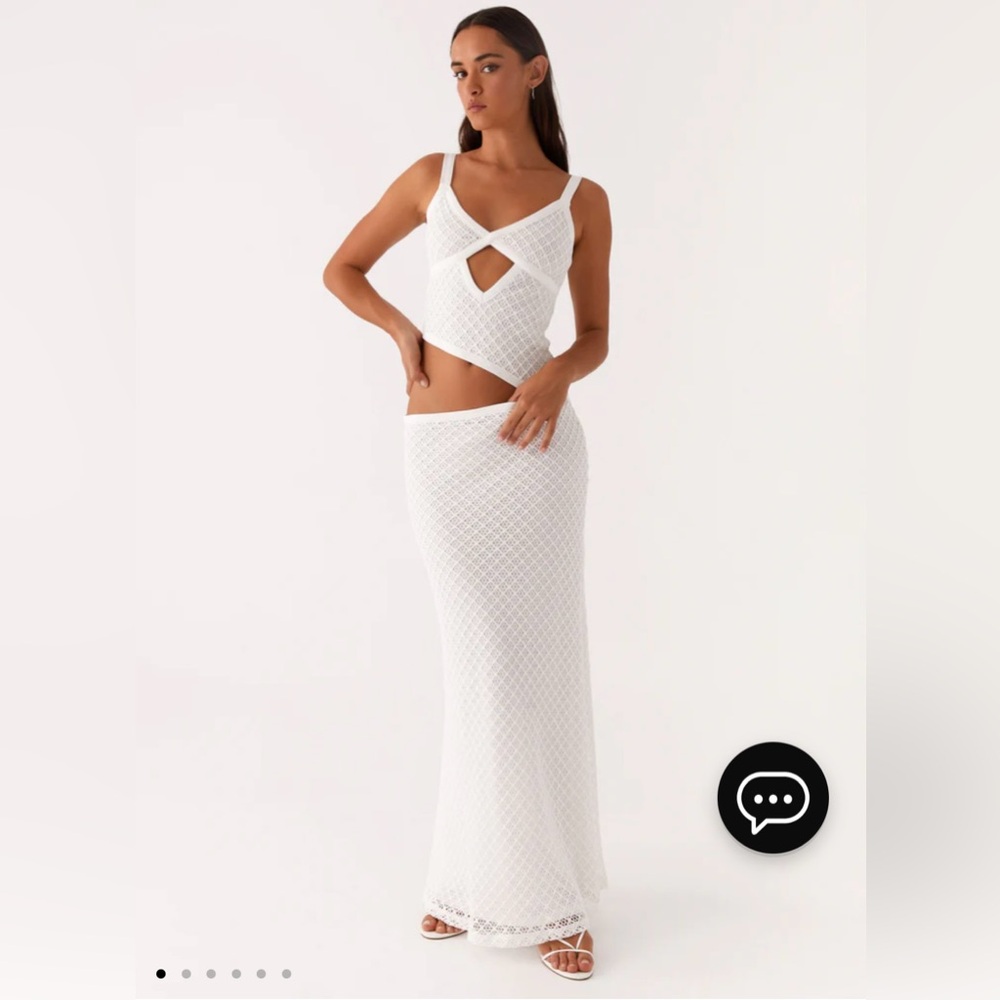 Peppermayo Jocelyn Maxi Dress - White Crochet